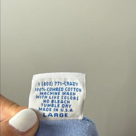 Vintage Single Stitch Crazy Shirt Hawaii Kauai Light Blue Women's Crop Top - Picture 10 of 10